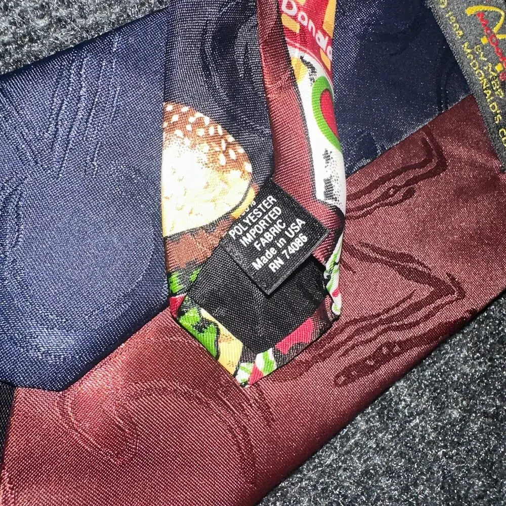 Vintage 1994 McDonald's Pop City Novelty Necktie MBP Burger Fries World Cities